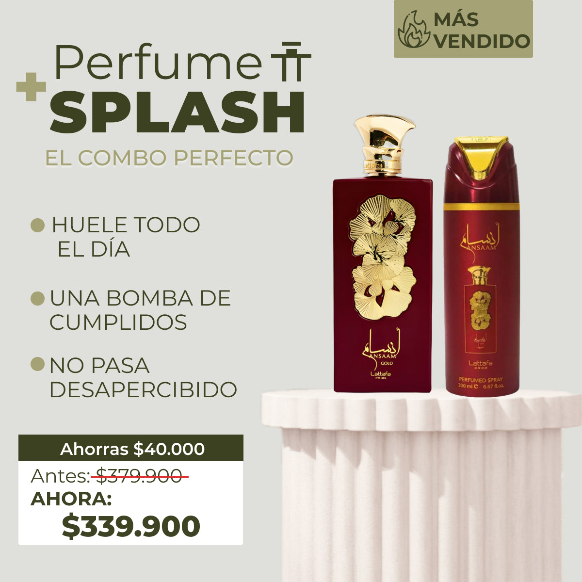 Lattafa Ansaam Gold 100ml EDP Mujer - Attoperfumes